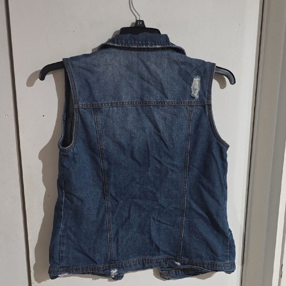 Cato Distressed Blue Denim Vest - Picture 3 of 3